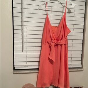 Express Vibrant Coral Mini Dress